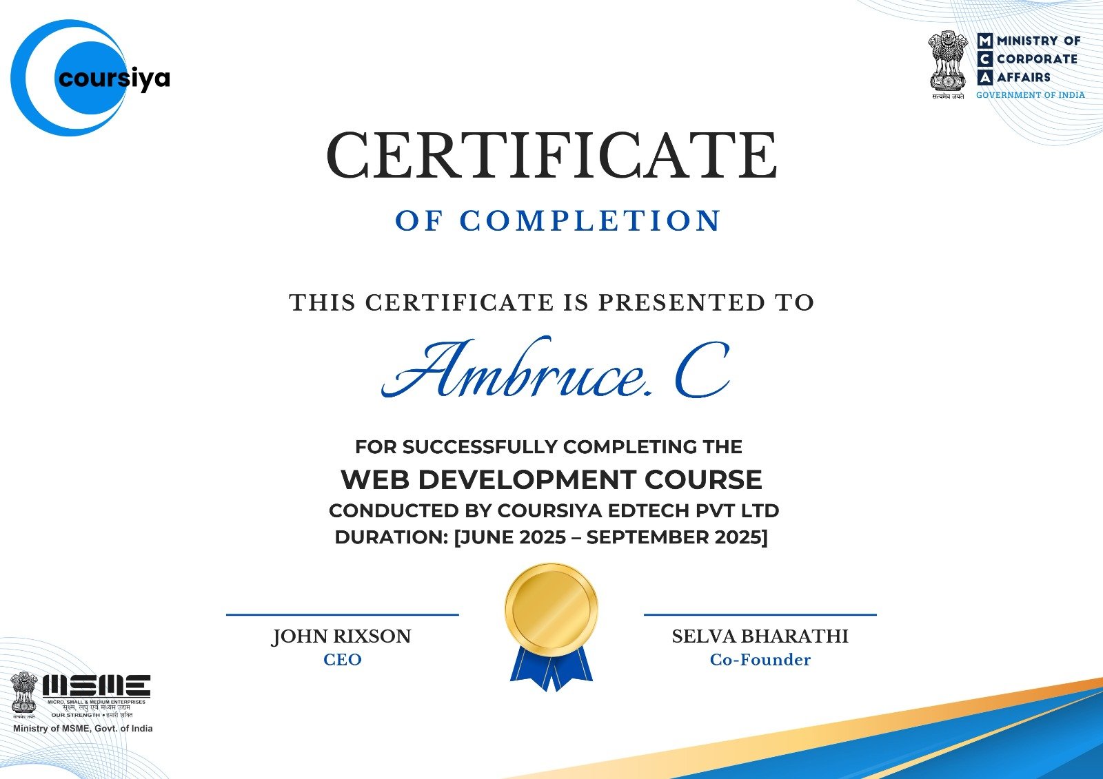 Course Completion Certificate